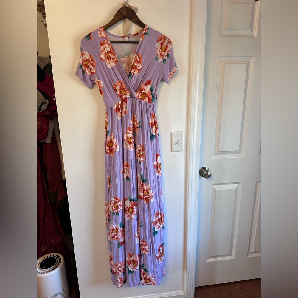 Pinkblush Lavender Floral Maxi Dress